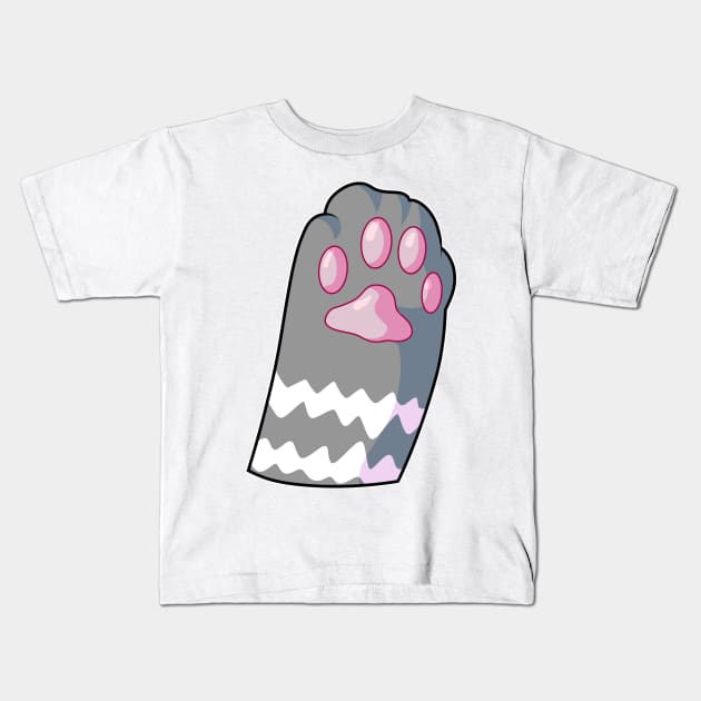 cute little gray cat's paw saying hello! Kids T-Shirt by mayupaint